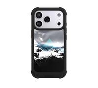 Coque Compatible avec Apple iPhone 17 Pro Coque de Telephone Antichoc Compatible avec MagSafe NIVOmax Noire Géométrique Chaîne de Montagnes Montagne