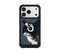 Coque Compatible avec Apple iPhone 17 Pro Coque de Telephone Antichoc Compatible avec MagSafe NIVOmax Noire Singe Écouteurs Musique