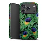 Coque Compatible avec Apple iPhone 17 Pro Coque renforcée Coque Antichoc Paon Jungle Vert