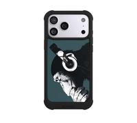 Coque Compatible avec Apple iPhone 17 Pro Max Coque de Telephone Antichoc Compatible avec MagSafe NIVOmax Noire Singe Écouteurs Musique