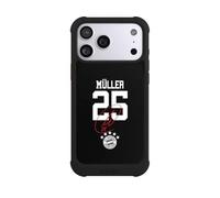 Coque Compatible avec Apple iPhone 17 Pro Max Coque de Telephone Antichoc Compatible avec MagSafe NIVOmax Noire FC Bayern Munich FCB Thomas Müller