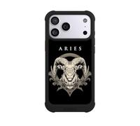 Coque Compatible avec Apple iPhone 17 Pro Max Coque de Telephone Antichoc Compatible avec MagSafe NIVOmax Noire Signe du Zodiaque Bélier Aries