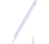 Coque Compatible Avec Apple Pencil Pro/2e Génération, Étui Housse De Protection Pour Stylet En Silicone, Cover De Stylet Avec Pointes De Rechange Et Clip Intégré, Taro Violet[Sty9130644]