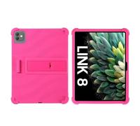 Coque Compatible avec Blackview Link 8 12,7", Coque en Silicone Souple | Béquille arrière, silicone antichoc, poignée à motif ondulé, conception portable(Rose Red)