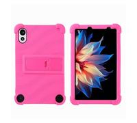 Coque Compatible avec Blackview Mega 2 12", Housse D'airbag en Silicone | Béquille de tablette, protection d'angle airbag, silicone antichoc, support intégré(Rose Red)