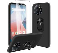 Coque Compatible avec Blackview Shark 8/Oscal Tiger 12(6.78"")Noir Housse et Support Rotatif 360°et Verre trempé écran Film