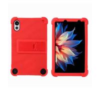 Coque Compatible avec Blackview ZENO 1 8", Housse D'airbag en Silicone | Béquille de tablette, protection d'angle airbag, silicone antichoc, support intégré(Red)