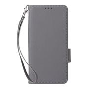 Coque Compatible avec Cricket Icon 7 5G Case avec Corde de Main,Étui de téléphone en Cuir avec 4 Fentes pour Cartes.Fermeture magnétique.Anti-Glissement et Chute-Gray