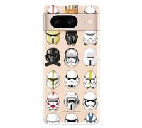 Coque compatible avec Google Pixel 8 Officiel Star Wars Motif Casques pour protéger votre téléphone portable Coque en silicone souple transparente avec licence officielle Star Wars