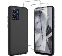Coque Compatible Avec Hmd Pulse Pro/Hmd Pulse/Hmd Pulse Plus (6.56") Et 2 Pièces Verre Trempé Écran Film Protecteur - Noir Souple Silicone Étui Bumper Housse Tpu Case Cover Black