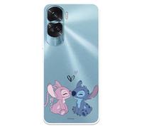 Coque compatible avec Honor 90 Lite officielle Disney Angel & Stitch Baiser pour protéger votre téléphone portable Coque en silicone transparente souple sous licence officielle Lilo & Stitch