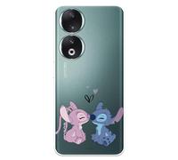 Coque compatible avec Honor 90 officielle Disney Angel & Stitch Baiser pour protéger votre téléphone portable Coque en silicone transparente souple sous licence officielle Lilo & Stitch