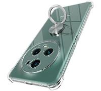 Coque Compatible avec Honor Magic 5 Pro 5G, Anneau Béquille Crystal Clear Silicone Etui, Anti-Chute aux Quatre Coins Transparent Protection Housse TPU Rotatif à 360 Bague Cover - Anneau Argent