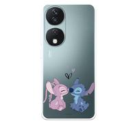 Coque compatible avec Honor X7b - 90 Smart 5G - Officielle Disney Angel & Stitch Baiser pour protéger votre téléphone portable - Coque en silicone transparente souple sous licence officielle Lilo &
