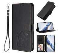 Coque compatible avec Huawei Nova Y90 4G, compatible avec Huawei Enjoy 50 Pro 4G avec fente pour carte, étui portefeuille et béquille - Noir