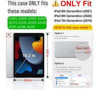Coque Compatible Avec Ipad 10.2¿ 9ème Génération 2021 / 8ème Gén 2020 / 7ème Gén 2019, Housse Multiposition Etui Veille/Réveil Automatique Protection Des Coins, Noir