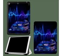 Coque Compatible avec iPad 10e génération 10,9 Pouces 2022 avec Porte-Stylo, Support Fin Coque Auto réveillé/Sommeil Résumé Ondes Sonores Moderne Musique-Bleu