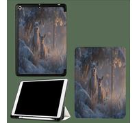 Coque Compatible avec iPad 10e génération 10,9 Pouces 2022 avec Porte-Stylo, Support Fin Coque Auto réveillé/Sommeil Troupeaux Cerfs dans Forêt Tranquillité Bois-Gris Clair