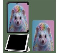 Coque Compatible avec iPad 10e génération 10,9 Pouces 2022 avec Porte-Stylo, Support Fin Coque Auto réveillé/Sommeil Bonbon Hérisson Drôle Les Animaux-Bleu