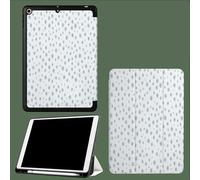 Coque Compatible avec iPad 10e génération 10,9 Pouces 2022 avec Porte-stylos, Support Fin avec Coque arrière Doux avec Auto réveillé/Sommeil Simple des Flocons Neige Étoiles d'hiver-Blanc