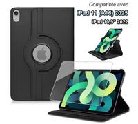 Coque compatible avec iPad A16 (11"") - Rotation 360° Antichoc Housse tablette pour Apple iPad 11"" 2025 / 10,9"" 2022, Noir