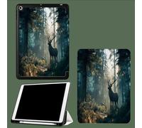 Coque Compatible avec Ipad A16 11èMe 2025 11 Pouces, Housse De Protection Ultra Fin Housse en TPU pour Ipad 11e 2025,Veille/RéVeil Automatique Cerf Forêt Ancienne Films Plantes-Vert