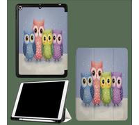 Coque Compatible avec Ipad A16 11èMe 2025 11 Pouces, Housse De Protection Ultra Fin Housse en TPU pour Ipad 11e 2025,Veille/RéVeil Automatique Aquarelle Hibou Dessins Animés Animaux-Bleu Clair