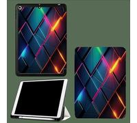 Coque Compatible avec Ipad A16 11èMe 2025 11 Pouces, Housse De Protection Ultra Fin Housse en TPU pour Ipad 11e 2025,Veille/RéVeil Automatique Moderne Géométrique Visuel Drôle Néon-Bleu