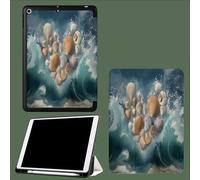 Coque Compatible avec Ipad A16 11èMe 2025 11 Pouces, Housse De Protection Ultra Fin Housse en TPU pour Ipad 11e 2025,Veille/RéVeil Automatique Coquillages Forme Cœur Romance Amour Nature-Bleu