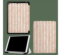 Coque Compatible avec Ipad A16 11èMe 2025 11 Pouces, Housse De Protection Ultra Fin Housse en TPU pour Ipad 11e 2025,Veille/RéVeil Automatique Chevrons Simple Rayures-Orange