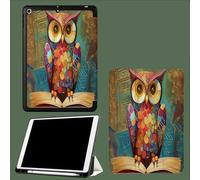 Coque Compatible avec Ipad A16 11èMe 2025 11 Pouces, Housse De Protection Ultra Fin Housse en TPU pour Ipad 11e 2025,Veille/RéVeil Automatique Chouette Abstraite Animaux en Mosaïque-Bleu
