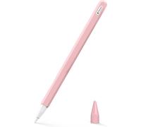 Coque Compatible avec iPad iPencil 2e Génération, Étui Housse de Protection pour Stylet en Silicone, Cover de Stylet avec Pointes de Rechange et Clip Intégré - Rose Clair