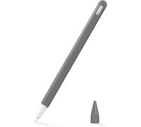 Coque Compatible avec iPad iPencil 2e Génération, Étui Housse de Protection pour Stylet en Silicone, Cover de Stylet avec Pointes de Rechange et Clip Intégré - Gris
