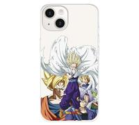 Coque compatible avec iPhone 15 officiel Dragon Ball Guerriers Saiyans pour protéger votre téléphone portable Coque en silicone transparent flexible sous licence officielle Dragon Ball