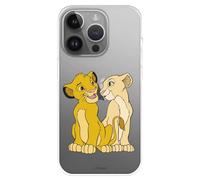 Coque compatible avec iPhone 15 Pro MAX Officiel Disney Simba et Nala pour protéger votre téléphone portable, coque en silicone souple transparente avec licence officielle Le Roi Lion