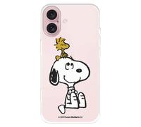 Coque compatible avec iPhone 16 Officiel Peanuts Woodstock et Snoopy pour protéger votre mobile. Coque en silicone transparente souple sous licence officielle Snoopy