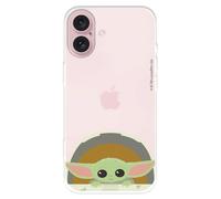 Coque compatible avec iPhone 16 Officiel Star Wars Baby Yoda Sourires Coque en silicone transparent souple sous licence officielle The Mandalorian