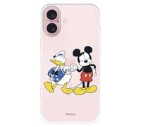 Coque compatible avec iPhone 16 officielle Disney Mickey & Donald pour protéger votre téléphone portable Coque en silicone transparent souple sous licence officielle Disney classiques