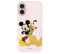 Coque compatible avec iPhone 16 officielle Disney Mickey & Pluto pour protéger votre téléphone portable Coque en silicone transparente souple sous licence officielle Disney classiques