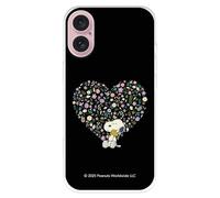 Coque compatible avec iPhone 16 officielle Snoopy, style Love Ultra douce pour protéger votre téléphone portable en silicone liquide sous licence officielle Snoopy