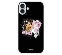 Coque compatible avec iPhone 16 Plus Officielle Disney Keep It Real Coque en silicone transparent souple sous licence officielle Disney Classic