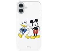 Coque compatible avec iPhone 16 Plus Officielle Disney Mickey & Donald Coque en silicone transparent souple sous licence officielle Disney Classic