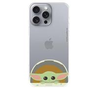 Coque compatible avec iPhone 16 Pro Max Officiel Star Wars Baby Yoda Sourires pour protéger votre mobile. Coque en silicone transparente souple sous licence officielle The Mandalorian
