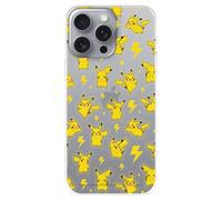 Coque compatible avec iPhone 16 Pro Max sous licence officielle Pokémon Pikachu Motif pour protéger votre mobile. Coque en silicone transparente souple sous licence officielle Pokémon
