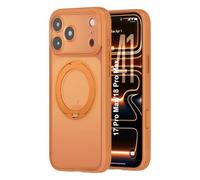 Coque Compatible avec iPhone 17 Pro Max / 18 Pro Max, Matt Orange | Anneau Magnétique 360 Support Stand Étui PC Silicone Housse Shockproof Cover