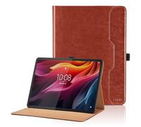 Coque Compatible avec Lenovo Tab K11 Plus/Lenovo Tab M11 Plus 11.45 Pouces Étui Cover en PU Tablette avec Poche et Porte-Stylo, Multi-Angle Flip Portefeuille Housse avec Fonction Support (Marron)