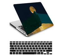 Coque Compatible avec MacBook Air 13,6 Pouces 2022 M2 Version A2681 avec Liquid Retina Display Touch ID, Étui Rigide Protecteur en Plastique et Housse de Clavier, Lune d'or