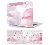 Coque Compatible avec MacBook Air 13,6 Pouces 2022 M2 Version A2681 avec Liquid Retina Display Touch ID, Étui Rigide Protecteur en Plastique et Housse de Clavier, Marbre Rose Dégradé