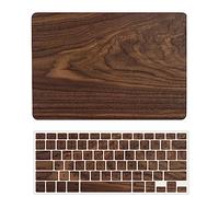 Coque Compatible avec MacBook Air 13,6 Pouces 2022 M2 Version A2681 avec Liquid Retina Display Touch ID, Étui Rigide Protecteur en Plastique et Housse de Clavier, Bois Brun