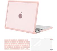 Coque Compatible avec Macbook Air 13 Pouce M4 M3 M2 2025-2022 A3240 A3113 A2681,Anti-Crackage Usage Intensif Rigide avec Pare-Chocs TPU&Housse Clavier&Protecteur D'Écran,Rose